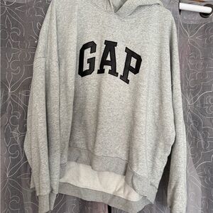 GAP Heather Gray Fleece Hoodie